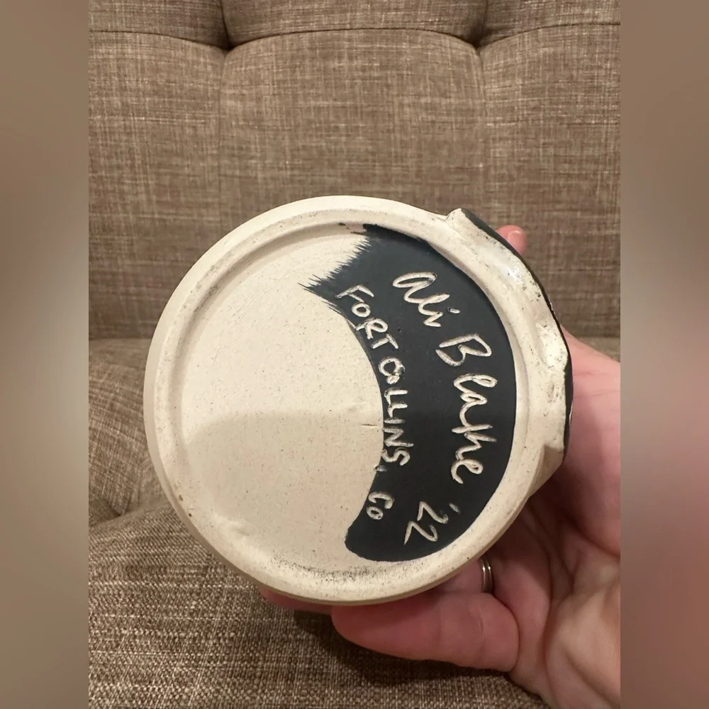 Handmade ceramic Jar with cork lid. Stash Jar pottery Snake